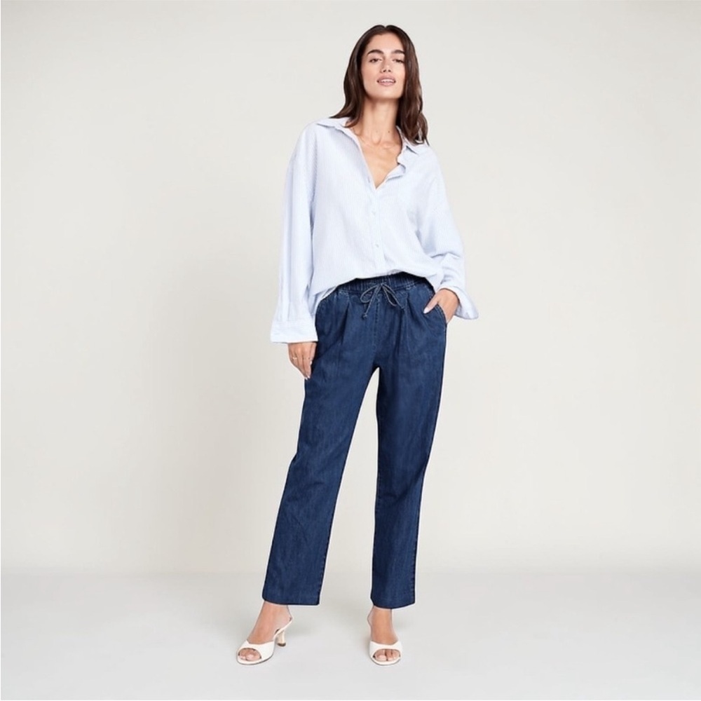 NWT Old Navy Billie Pull-on Drawstring Straight High-Rise Ankle Jeans Indigo